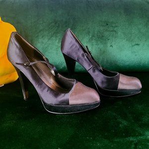 Two tone silk Nine West heels